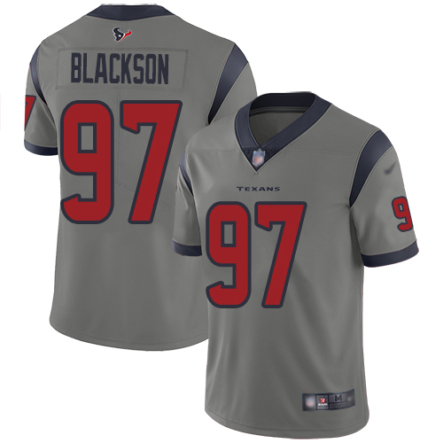 Houston Texans Limited Gray Men Angelo Blackson Jersey NFL Football #97 Inverted Legend->houston texans->NFL Jersey